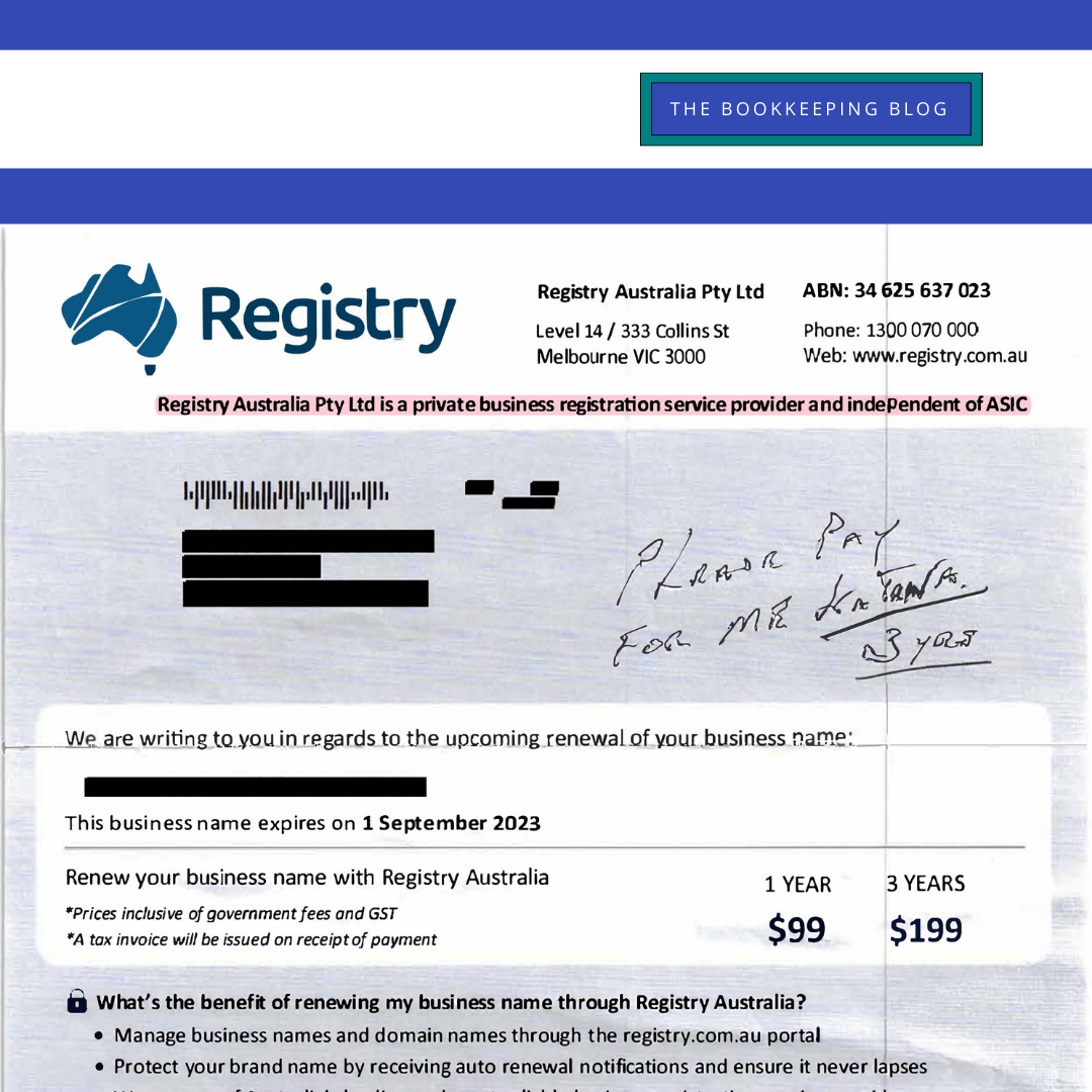 Registry Australia - If you receive paperwork in the mail that looks like this – DO NOT PAY IT.